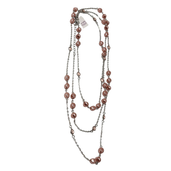 Lia Sophia - Pink Beads, Crystals Extra Long Necklace "Sparkling Rosé" (60"-63") - Picture 7 of 9
